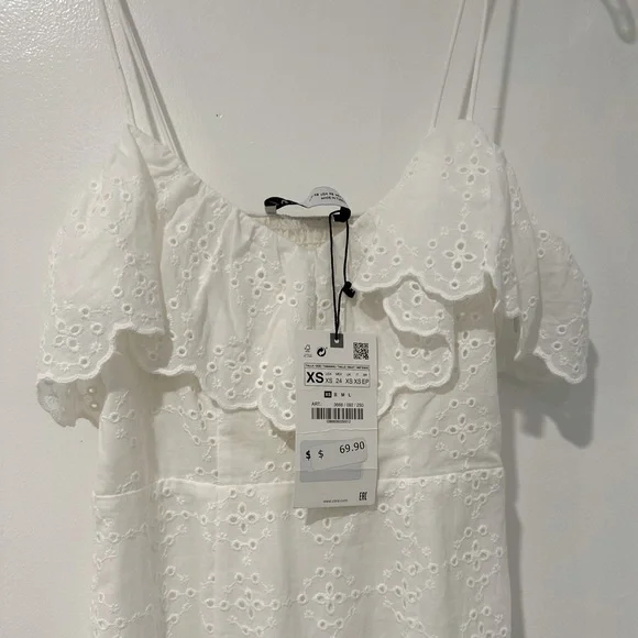 NWT Zara Openwork Embroidered Eyelet Dress - Picture 5 of 5